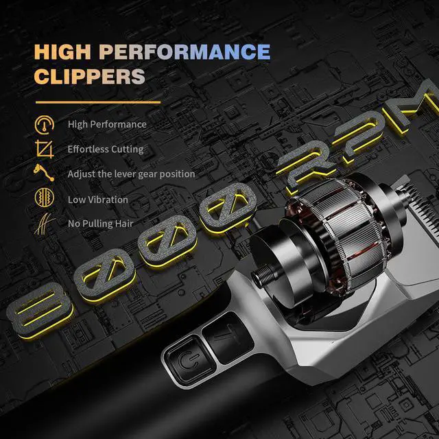 Alt view image 2 of 7 - Hair Clippers for Men 8000RPM Brushless Motor 440C Steel Blades