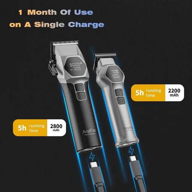 Alt view image 5 of 7 - Hair Clippers for Men 8000RPM Brushless Motor 440C Steel Blades