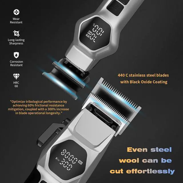 Alt view image 3 of 7 - Hair Clippers for Men 8000RPM Brushless Motor 440C Steel Blades
