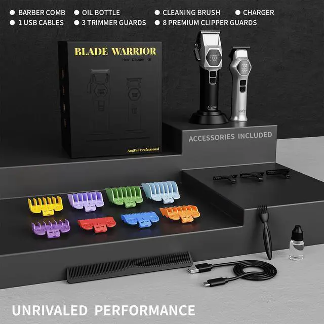 Alt view image 6 of 7 - Hair Clippers for Men 8000RPM Brushless Motor 440C Steel Blades