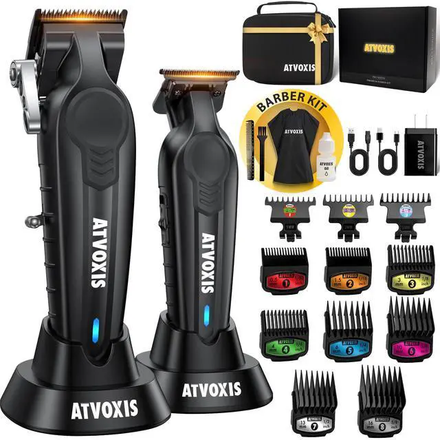 Main image of Hair Clippers for Men Professional, Barber Clippers and Trimmers Set, Cordless Hair Clippers, Hair Cutting Kit, Barber Kit, Haircut Kit, Maquina para Cortar Pelo De Hombre (Black)