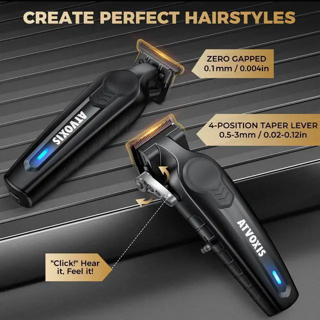 Alt view image 6 of 6 - Hair Clippers for Men Professional, Barber Clippers and Trimmers Set, Cordless Hair Clippers, Hair Cutting Kit, Barber Kit, Haircut Kit, Maquina para Cortar Pelo De Hombre (Black)