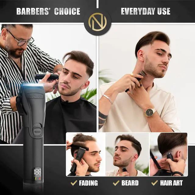 Alt view image 3 of 6 - Hair Clippers for Men, Professional Barber Clippers, Electric Mens Cordless Hair Clipper for Barbers Haircut Kit Fade, Maquina de Cortar Cabello