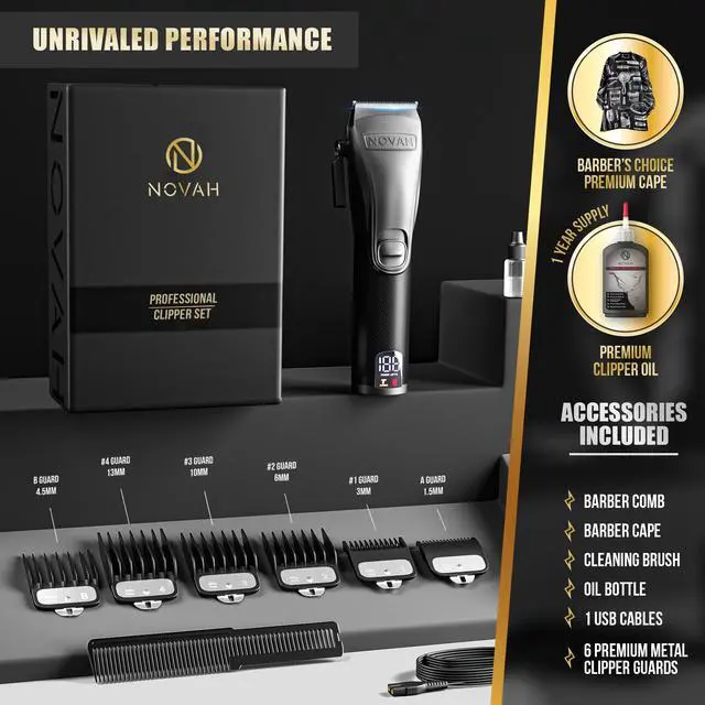 Alt view image 4 of 6 - Hair Clippers for Men, Professional Barber Clippers, Electric Mens Cordless Hair Clipper for Barbers Haircut Kit Fade, Maquina de Cortar Cabello