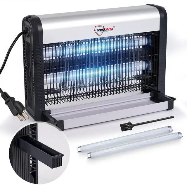 Main image of Advanced 2-in-1 Indoor Bug Zapper, Powerful 3500V Flying Insect Zapper, Built-in Bait Tray, Uses 2-in-1 Methods to Attract & Zap Fruit Flies, Mosquitoes, Flies, Gnats, Moths, & More. - 2 Free Bulbs