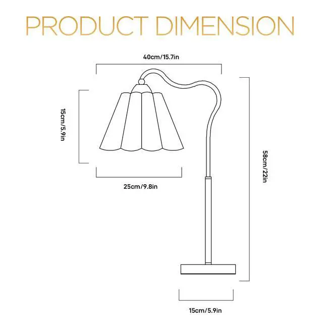Alt view image 2 of 7 - Modern Table Lamps, Nightstand Bedside Lamps with Umbrella Form Linen Lampshade, Gold Metal Base Desk Lamp for Living Room Bedroom, Bulb Not Included