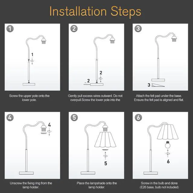 Alt view image 7 of 7 - Modern Table Lamps, Nightstand Bedside Lamps with Umbrella Form Linen Lampshade, Gold Metal Base Desk Lamp for Living Room Bedroom, Bulb Not Included