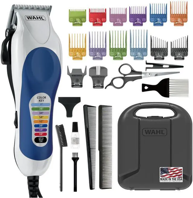 Main image of Clipper USA Color Pro Complete Haircutting Kit with Easy Color Coded Guide Combs - Corded Clipper for Hair Clipping & Grooming Men, Women, & Children - Model 3029694