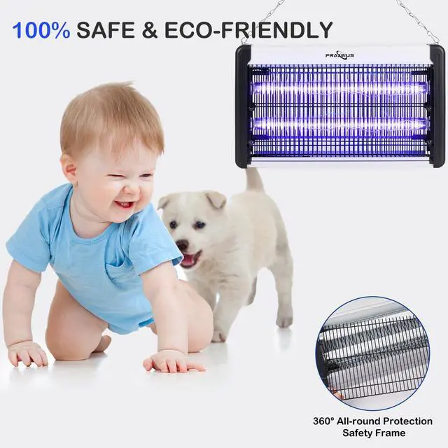 Alt view image 3 of 7 - Electric Bug Zapper, UV Insect Killer, Indoor Fly Catcher, Mosquito Killer Lamp, 3500V High Powered Grids, 20W UV Light Attract to Zap Flying Insects. (Including 2PCS Bulbs)
