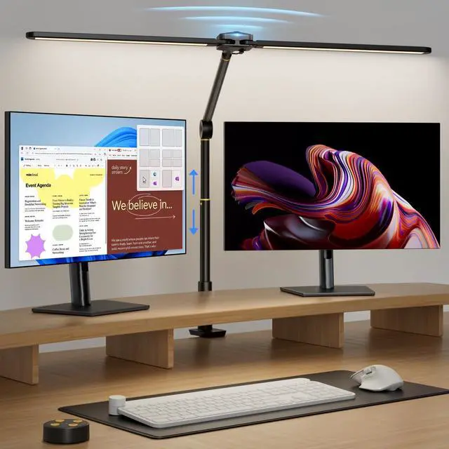 Main image of Desk Lamps for Home Office, Sensor Switch Dual Lamp Head