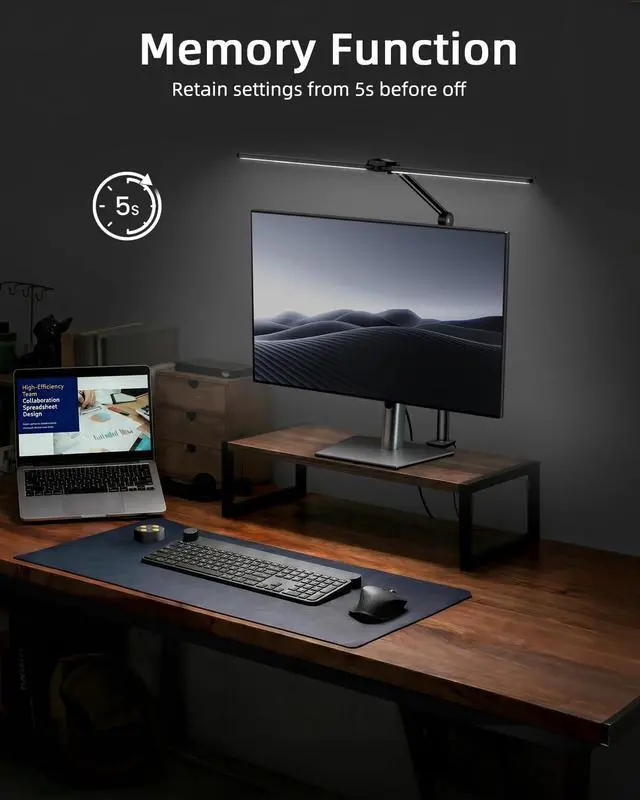 Alt view image 6 of 7 - Desk Lamps for Home Office, Sensor Switch Dual Lamp Head