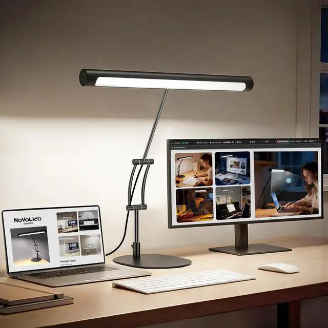 Main image of LED Desk Lamp for Home Office, Eye-Protecting Desk Light with Base3 Color 10 Brightness Metal Table lamp,Suitable for Work, Study and Reading (Black)