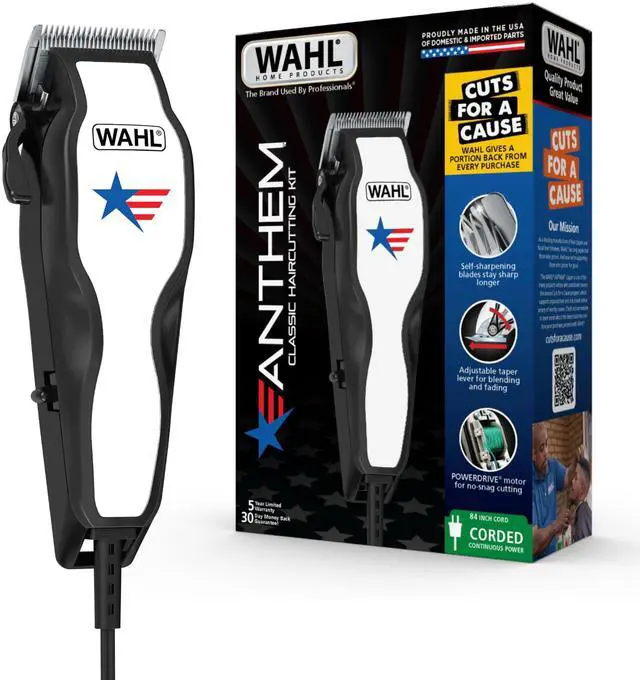 Main image of USA Anthem Classic Haircutting Kit Corded Hair Clipper for Men with No-Snag Blades, Powerful POWERDRIVE Motor & Adjustable Fade Lever Model 3029140