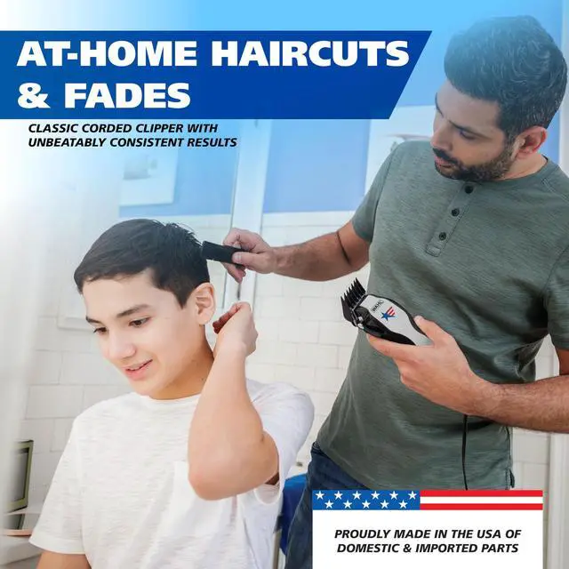 Alt view image 2 of 7 - USA Anthem Classic Haircutting Kit Corded Hair Clipper for Men with No-Snag Blades, Powerful POWERDRIVE Motor & Adjustable Fade Lever Model 3029140