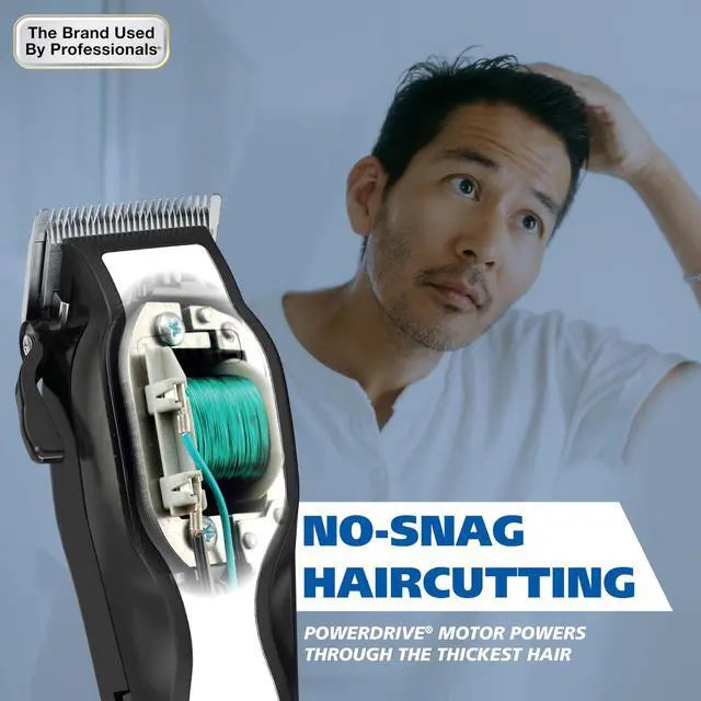 Alt view image 5 of 7 - USA Anthem Classic Haircutting Kit Corded Hair Clipper for Men with No-Snag Blades, Powerful POWERDRIVE Motor & Adjustable Fade Lever Model 3029140