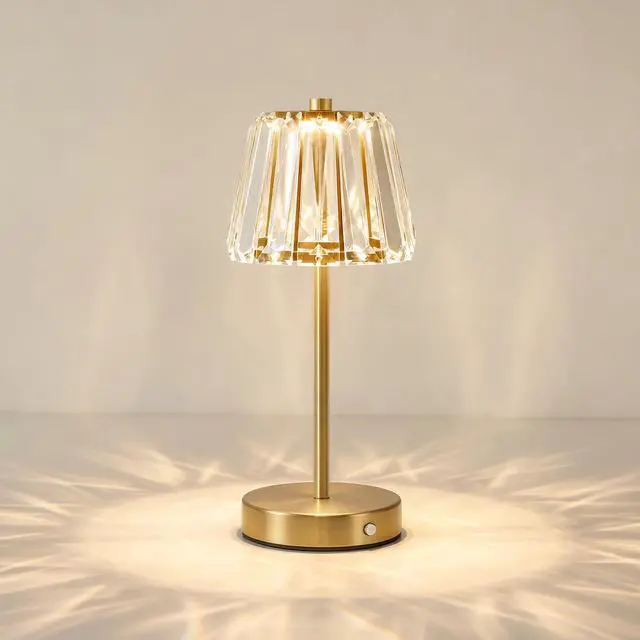Main image of 13" Small Crystal Cordless Table Lamp, Touch Rechargeable Desk Lamps