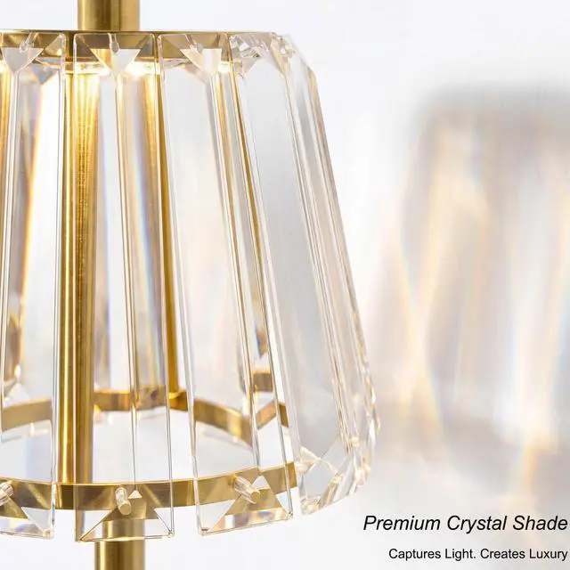 Alt view image 6 of 7 - 13" Small Crystal Cordless Table Lamp, Touch Rechargeable Desk Lamps