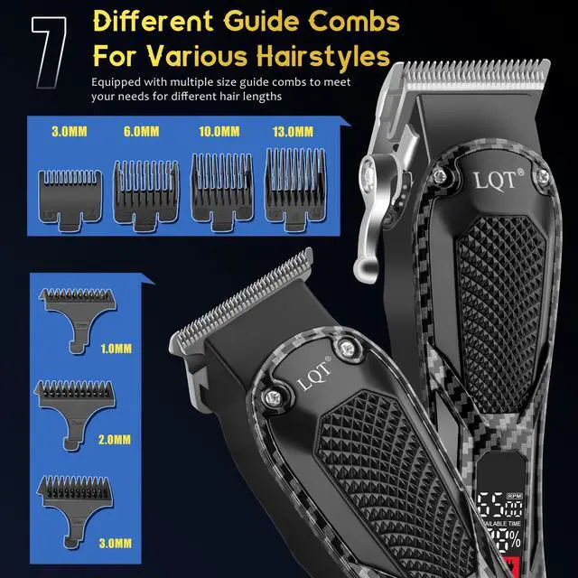 Alt view image 6 of 6 - Professional Hair Clippers for Men Rechargeable Cordless Beard Trimmer & Electric Shaver, Hair Cutting Kit with LCD Display Gift for Dad, Husband, Men