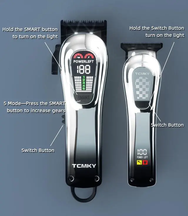 Alt view image 5 of 6 - Hair Clippers for Men, Professional Clippers and Trimmers Set, Cordless Clippers for Hair Cutting, Beard Trimmer, Barber Clippers, Rechargeable Electric Shaver
