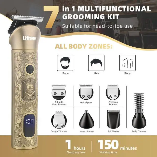 Alt view image 2 of 7 - 7-in-1 Beard Trimmer for Men, Electric Razor Shaver, Men Grooming Kit