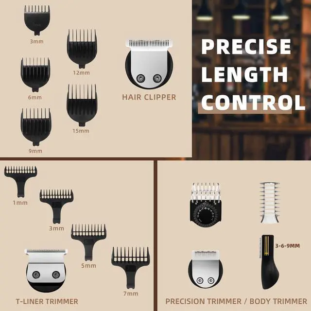 Alt view image 7 of 7 - 7-in-1 Beard Trimmer for Men, Electric Razor Shaver, Men Grooming Kit