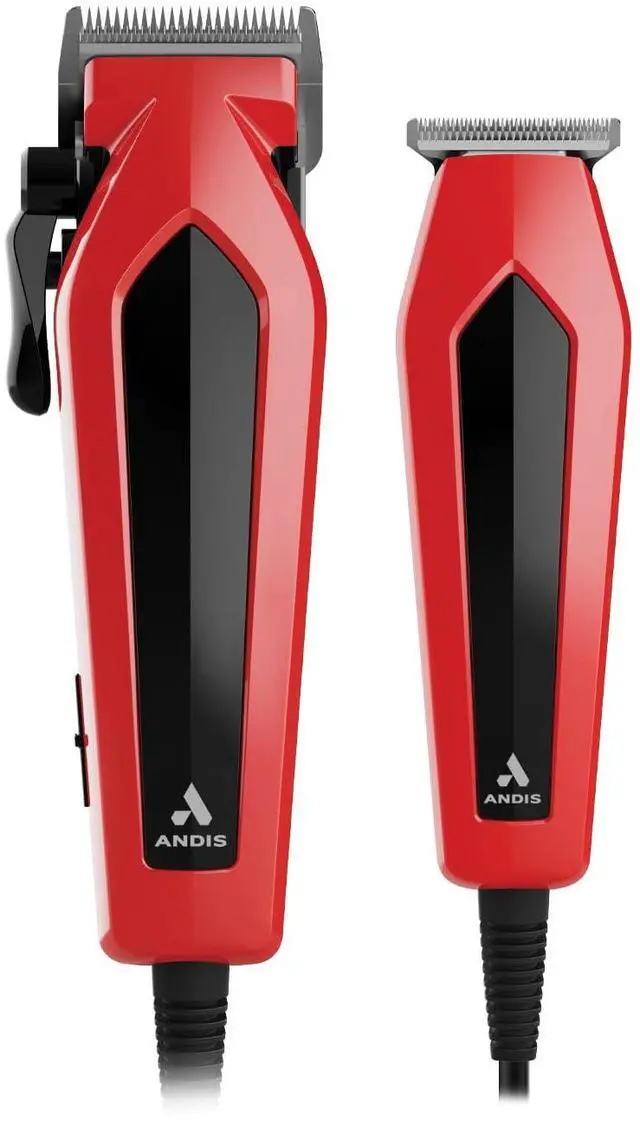 Main image of 562940 Ultra Clip Corded Clipper & Trimmer 15-PieceHair Cutting Combo Kit, Stainless Steel Blades, Power Pivot Motor, Whisper Quiet, Hanger Loop, Red