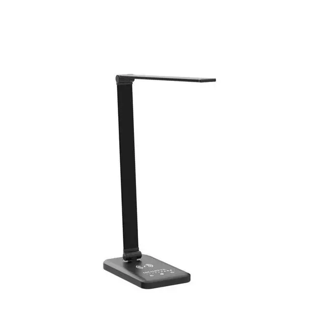 Alt view image 4 of 7 - LED Desk Lamp with Wireless Charger, USB Charging Port, Dimmable Eye-Caring Desk Light with 5 Brightness Levels & 5 Lighting Modes, Touch Control, Auto Timer (Black)