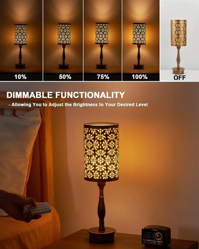 Alt view image 6 of 7 - Vintage Cordless Table Lamp Rechargeable Battery Operated, Remote