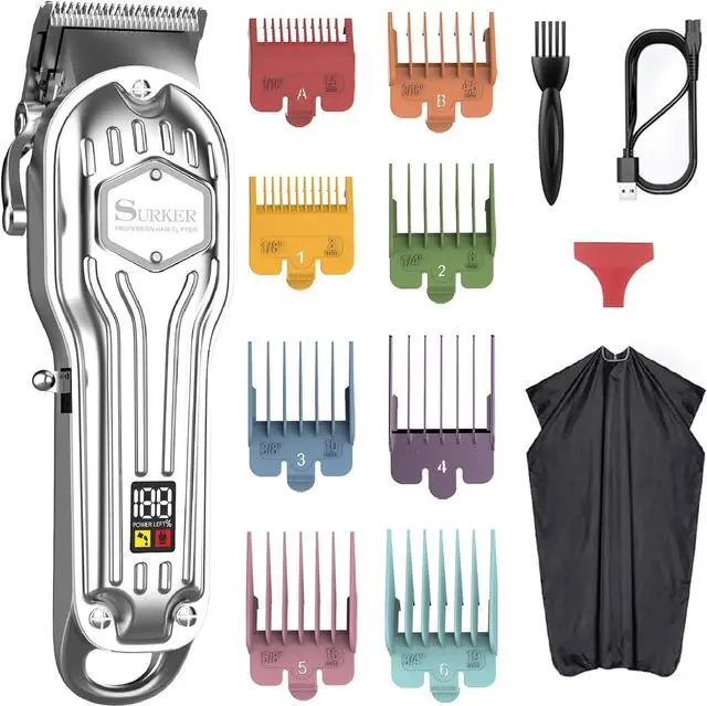 Main image of Mens Hair Clippers Cord Cordless Hair Trimmer Professional Haircut Kit for Men Rechargeable LED Display