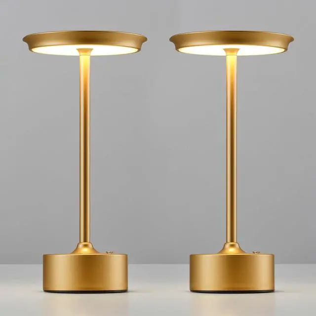 Main image of Rechargeable Table Lamps Set of 2, Gold Cordless LED 4000mAh Battery Desk Lamp, Stepless Dimming & 3 Color 2700K-6000K, Portable Lamp for Bedroom, Living Room, Restaurant, Outdoor, Night Light