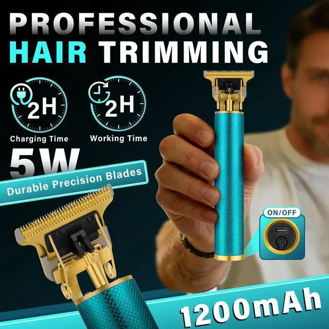 Alt view image 4 of 6 - Hair Clippers for Men Professional, Beard Trimmer Kits & Sets, Electric Shavers, Hair Clippers & Trimmer Ceramic T-Blade, for Barber, Gifts for Men (Blue)