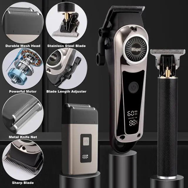Alt view image 6 of 7 - 3in1 Hair Clippers Set for Men,Hair Clipper Trimmer with LED Display,Professional Cordless Hair Clipper Shaver Beard Trimmer, Hair Cutting Machine,Fathers Day Gift for Dad Men Husband
