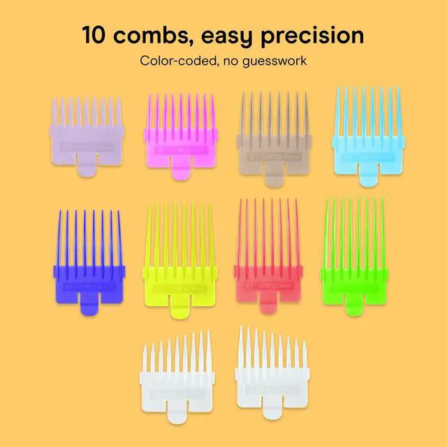 Alt view image 4 of 7 - Rechargeable Hair Clippers Kit, Color-Coded Guide Combs, 17 Pieces