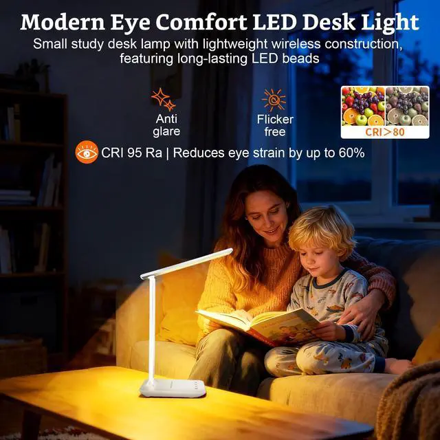 Alt view image 4 of 7 - LED Portable Bright Rechargeable Desk Lamp, 4000mah Dimmable Touch Battery Operated Eye-friendly Desk Light With Charger, Adjustable Modern Cordless Table Lamps For Office Home Nail Craft Puzzle White