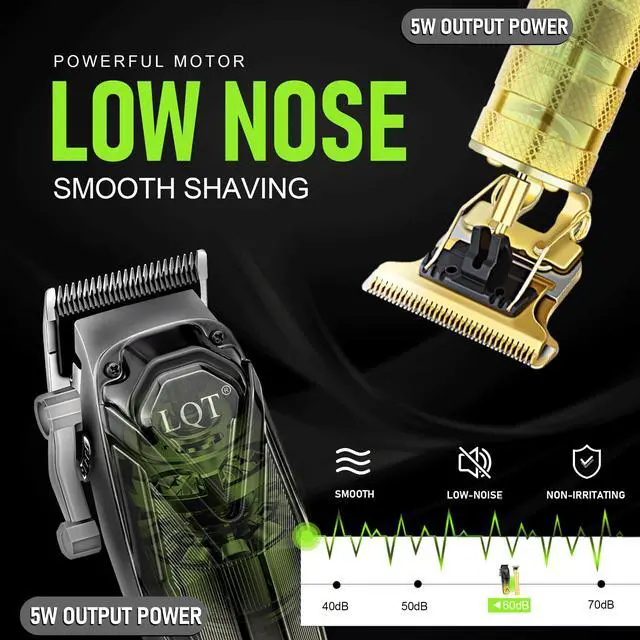 Alt view image 5 of 6 - Professional Hair Clippers for Men, Cordless Beard Trimmer Set, Barber-Grade Tool with USB Charging, Lightweight & Low Noise for Home Use