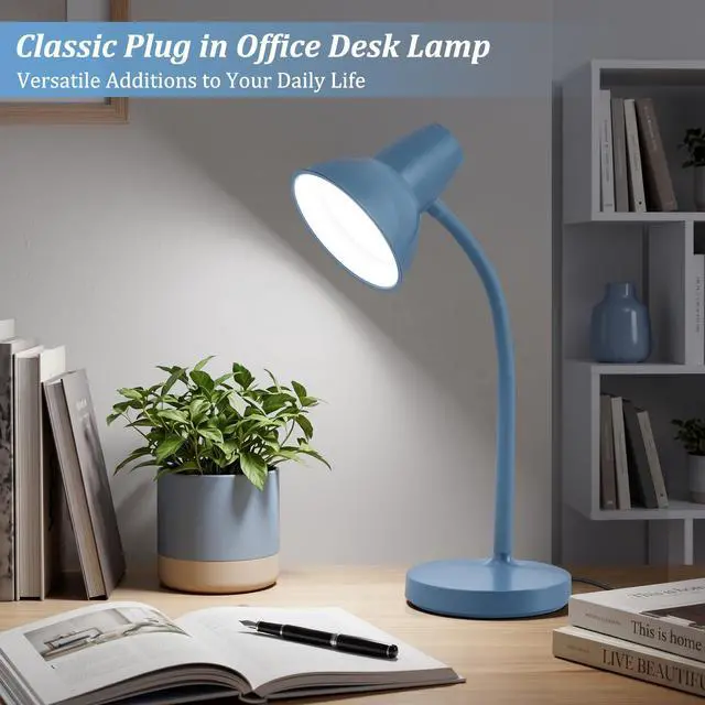 Alt view image 4 of 7 - LED Desk Lamp with Flexible Gooseneck, Eye-Caring 4.5W Energy-Saving Study Lamps, Anti-tip Heavy Duty Bedside Reading Light, Desk Lamps for College Dorm Room, Home Office, Modern Lamp with 1.6m Cord