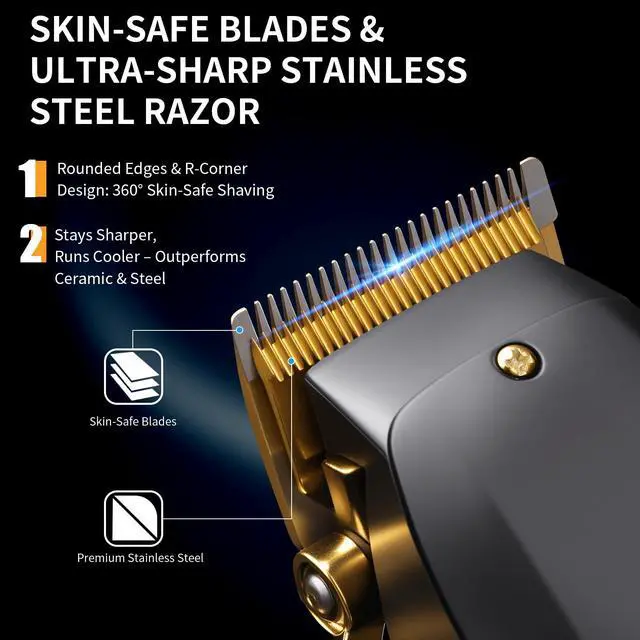 Alt view image 4 of 7 - Hair Clippers for Men, Cordless Hair Trimmer for Men with 8 Color-Coded Guard, Professional Hair Cutting Kit for Head, Beard, Face, Neck & Manscaping, Barber Clippers, Ideal Gift, 15Pcs
