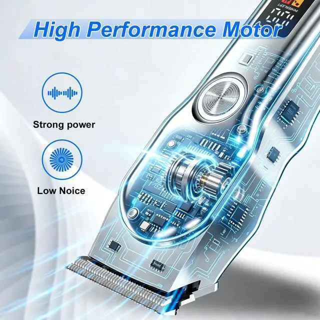 Alt view image 7 of 7 - Mini Cordless Hair Clippers for Men, Small Size Professional Clippers and Trimmers Set, Electric Hair Trimmer for Men with Led Display.