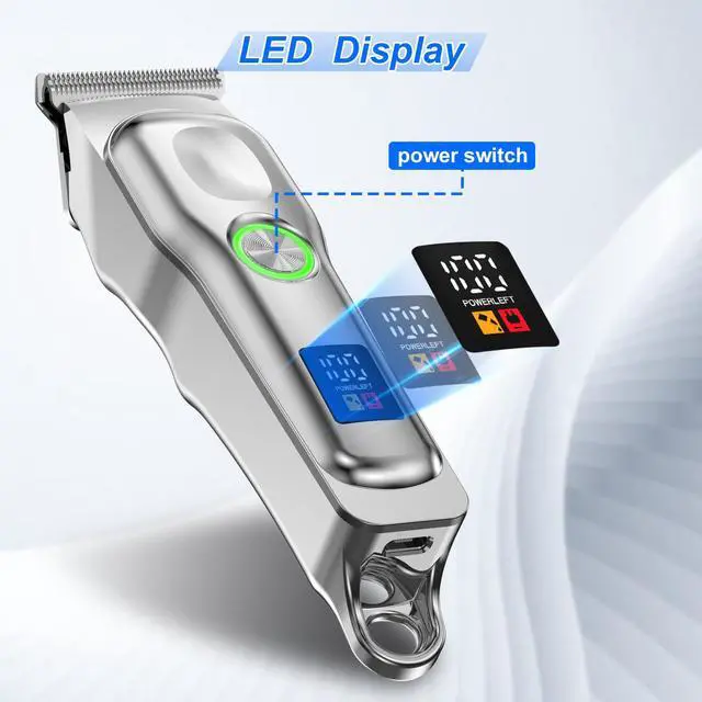 Alt view image 6 of 7 - Mini Cordless Hair Clippers for Men, Small Size Professional Clippers and Trimmers Set, Electric Hair Trimmer for Men with Led Display.