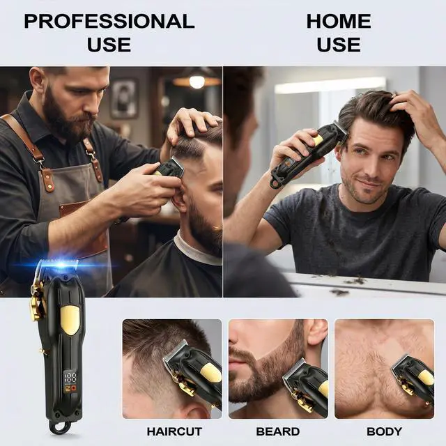 Alt view image 2 of 7 - Professional Cordless Hair Clippers for Men & Hair Trimmer for Men