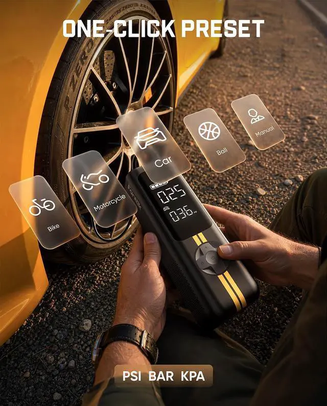 Alt view image 6 of 7 - X8 APEX Tire Inflator Portable Air Compressor, 1 Min Fast Inflation