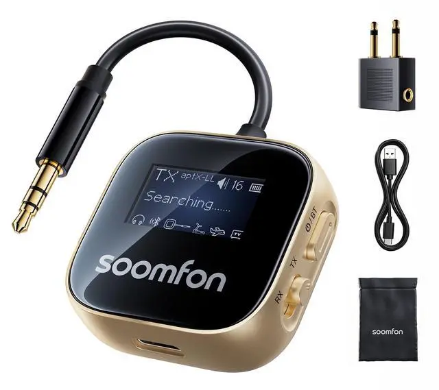 Main image of aptX-LL Bluetooth 5.3 Transmitter Receiver for TV to 2 Headphones