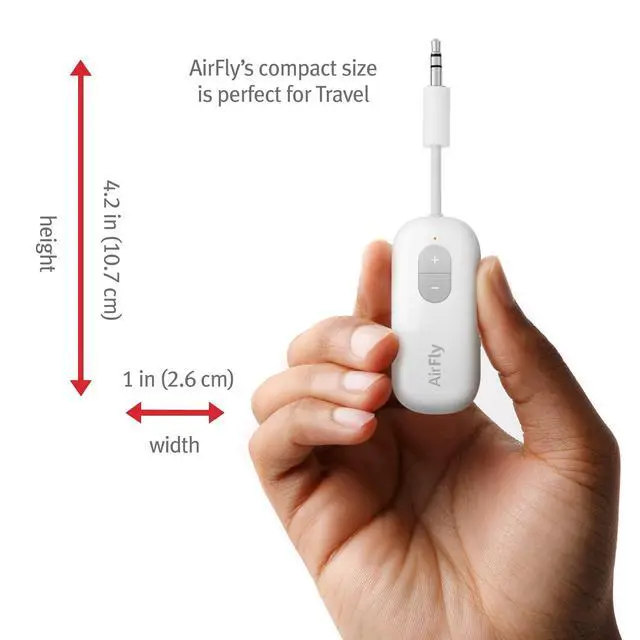 Alt view image 3 of 7 - AirFly SE, Bluetooth Wireless Audio Transmitter for AirPods/Wireless or Noise-Cancelling Headphones; Use with Any 3.5 mm Audio Jack on Airplanes, Gym Equipment or iPad/Tablets (Black)