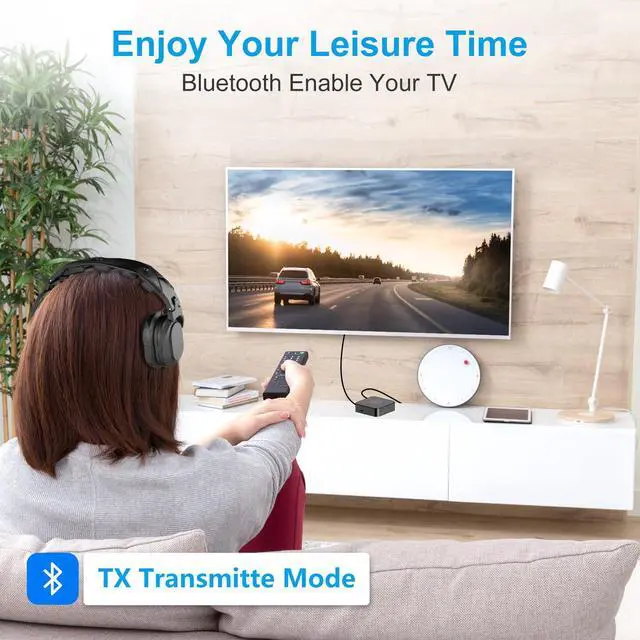Alt view image 3 of 7 - Bluetooth Transmitter for TV, Wireless Bluetooth Adapter for TV/PC/Speaker/Home Stereo (Optical, 3.5mm Aux, RCA), Pairs 2 Devices Simultaneously