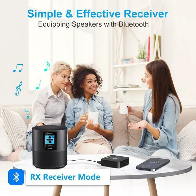 Alt view image 4 of 7 - Bluetooth Transmitter for TV, Wireless Bluetooth Adapter for TV/PC/Speaker/Home Stereo (Optical, 3.5mm Aux, RCA), Pairs 2 Devices Simultaneously