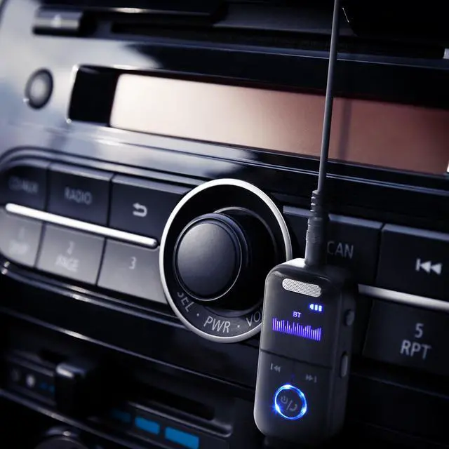 Alt view image 2 of 7 - Essentials Black Bluetooth Transmitter Receiver with LED Display Low Latency USB Type A Audio Adapter Lightweight Design