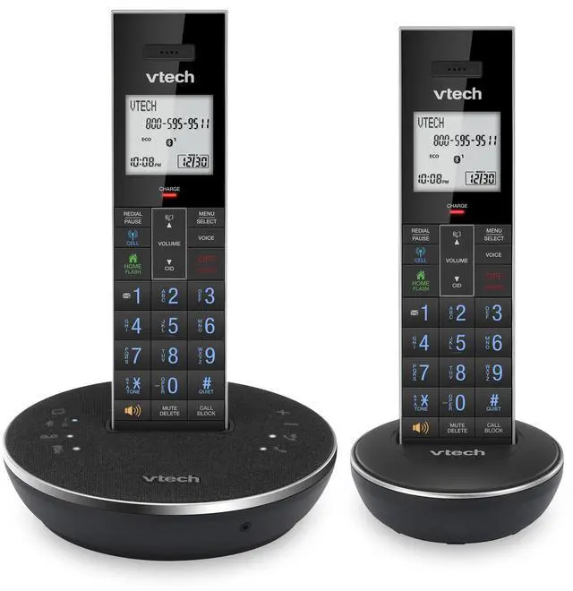 Main image of LS6381-2 Bluetooth Speaker with Echo Cancellation, Noise Reduction, Music Streaming, PC/Landline/Cellular Calls, Paired with DECT6.0 Cordless Handset, Answering System, Smart Call Blocker,Black