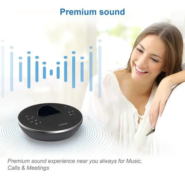 Alt view image 6 of 6 - LS6381-2 Bluetooth Speaker with Echo Cancellation, Noise Reduction, Music Streaming, PC/Landline/Cellular Calls, Paired with DECT6.0 Cordless Handset, Answering System, Smart Call Blocker,Black