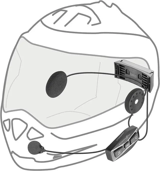 Alt view image 4 of 5 - UCOM4 - Motorcycle Bluetooth Communication - 4 Riders up to 1.6 Km Range - Battery 15Hr - Helmets Headset Compatible TFT and GPS - DSP and Noise Control - Waterproof IP67 - Single Pack