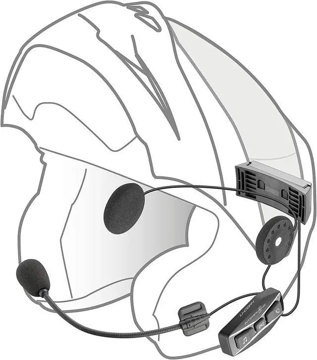 Alt view image 3 of 5 - UCOM4 - Motorcycle Bluetooth Communication - 4 Riders up to 1.6 Km Range - Battery 15Hr - Helmets Headset Compatible TFT and GPS - DSP and Noise Control - Waterproof IP67 - Single Pack